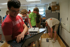 Robots competing in the Mechatronics class